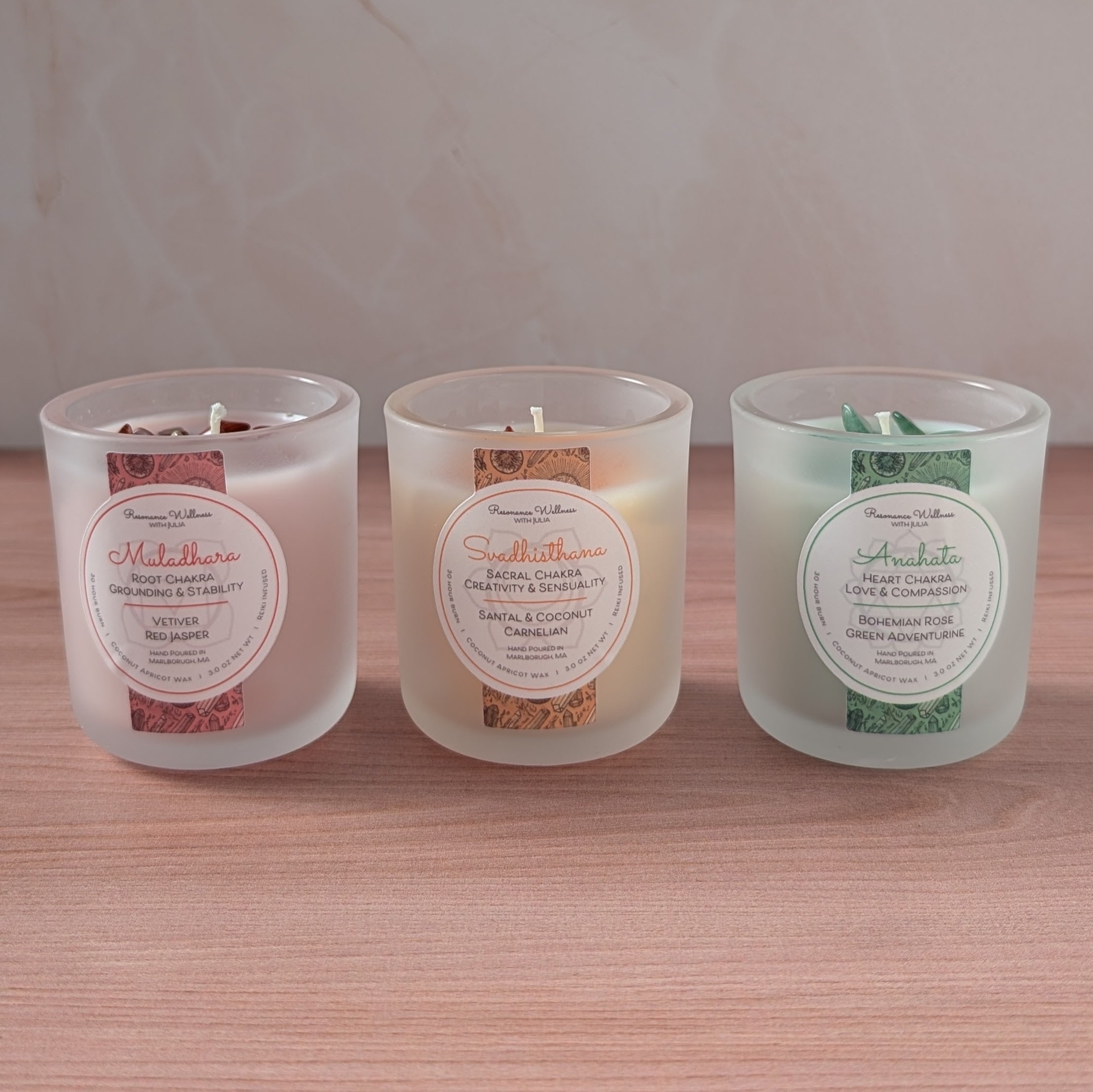 Resonance Rituals | Chakra Trio 3 oz Candles